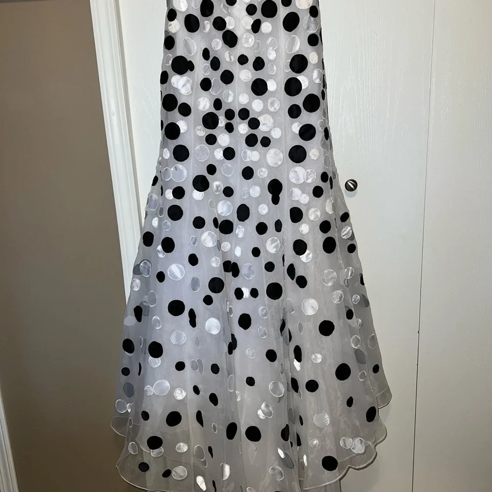 Jovani Polka Dot Strapless Mermaid Style Formal Dress - Picture 7 of 16